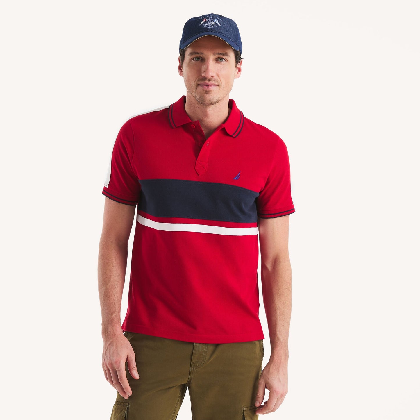 Chemise con colores combinados y ribetedo