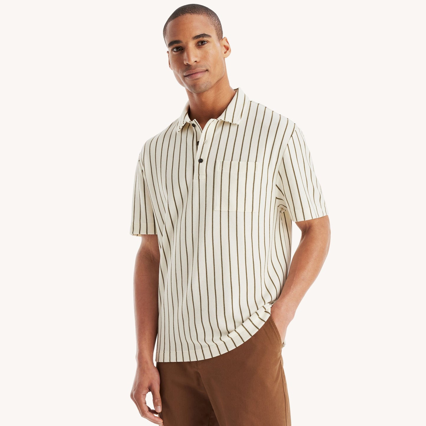 Chemise holgada de algodón con rayas