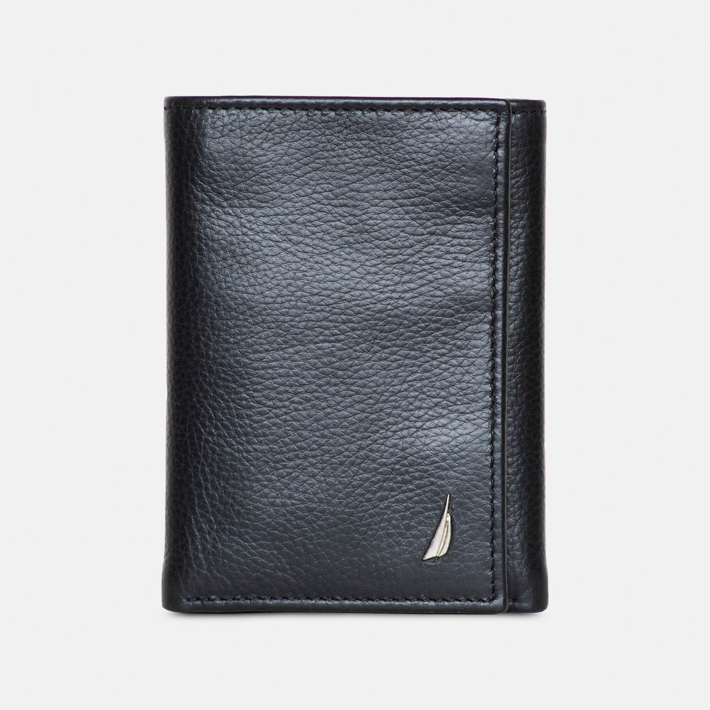 Cartera de caballero triple con logo de metal