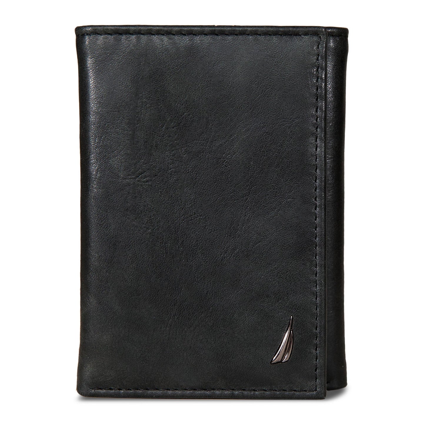 Cartera de caballero triple con logo de metal