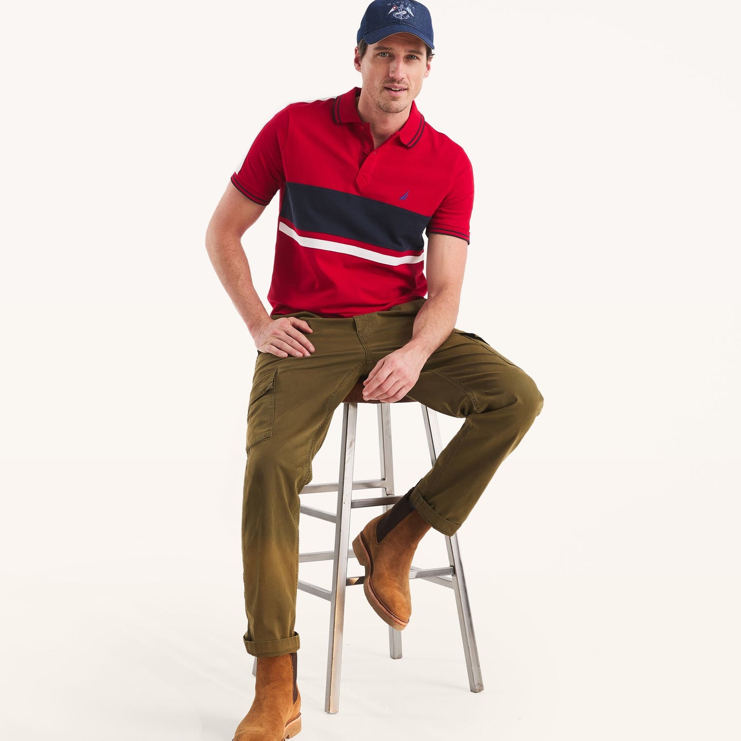 Chemise con colores combinados y ribetedo