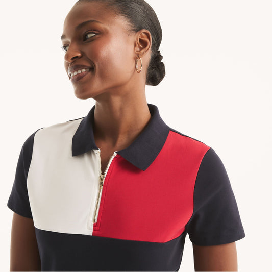 Chemise con colores combinados y cremallera