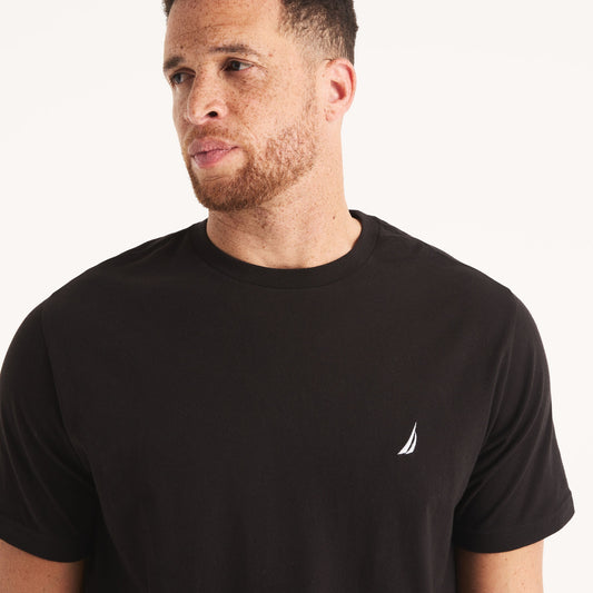 Franela cuello redondo unicolor con logo para Grandes