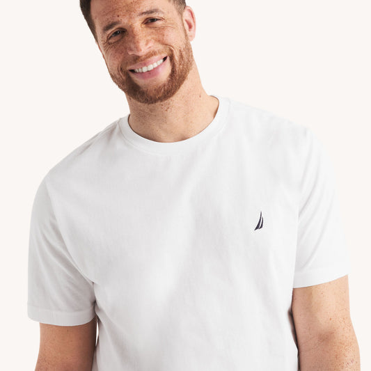 Franela cuello redondo unicolor con logo para Grandes