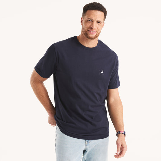 Franela cuello redondo unicolor con logo para Grandes