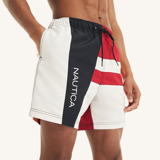 Traje de baño con colores combinados tipo short 6"