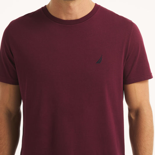 Franela cuello redondo unicolor con logo