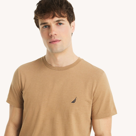 Franela cuello redondo unicolor heathered