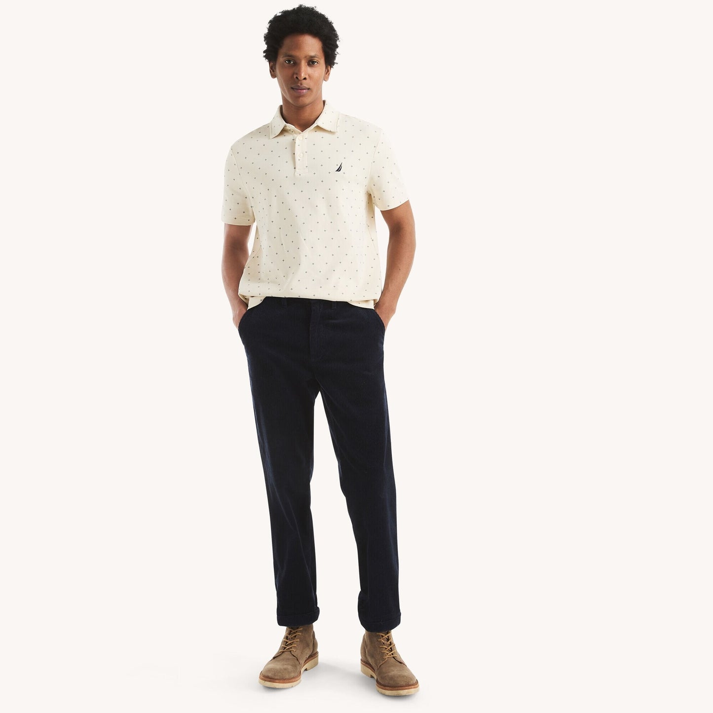 Chemise de algodón con estampado y logo