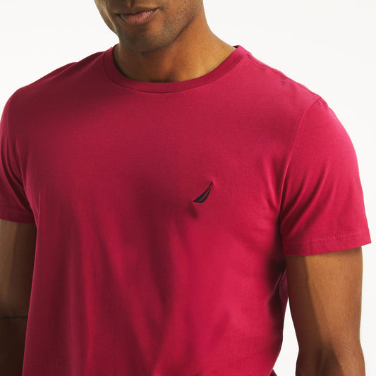 Franela cuello redondo unicolor con logo