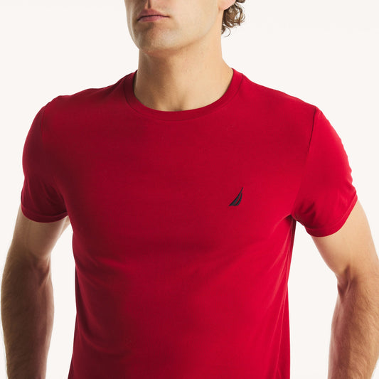 Franela cuello redondo unicolor con logo