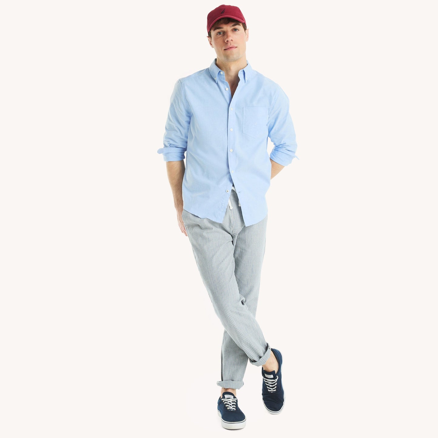 Camisa manga larga unicolor Oxford