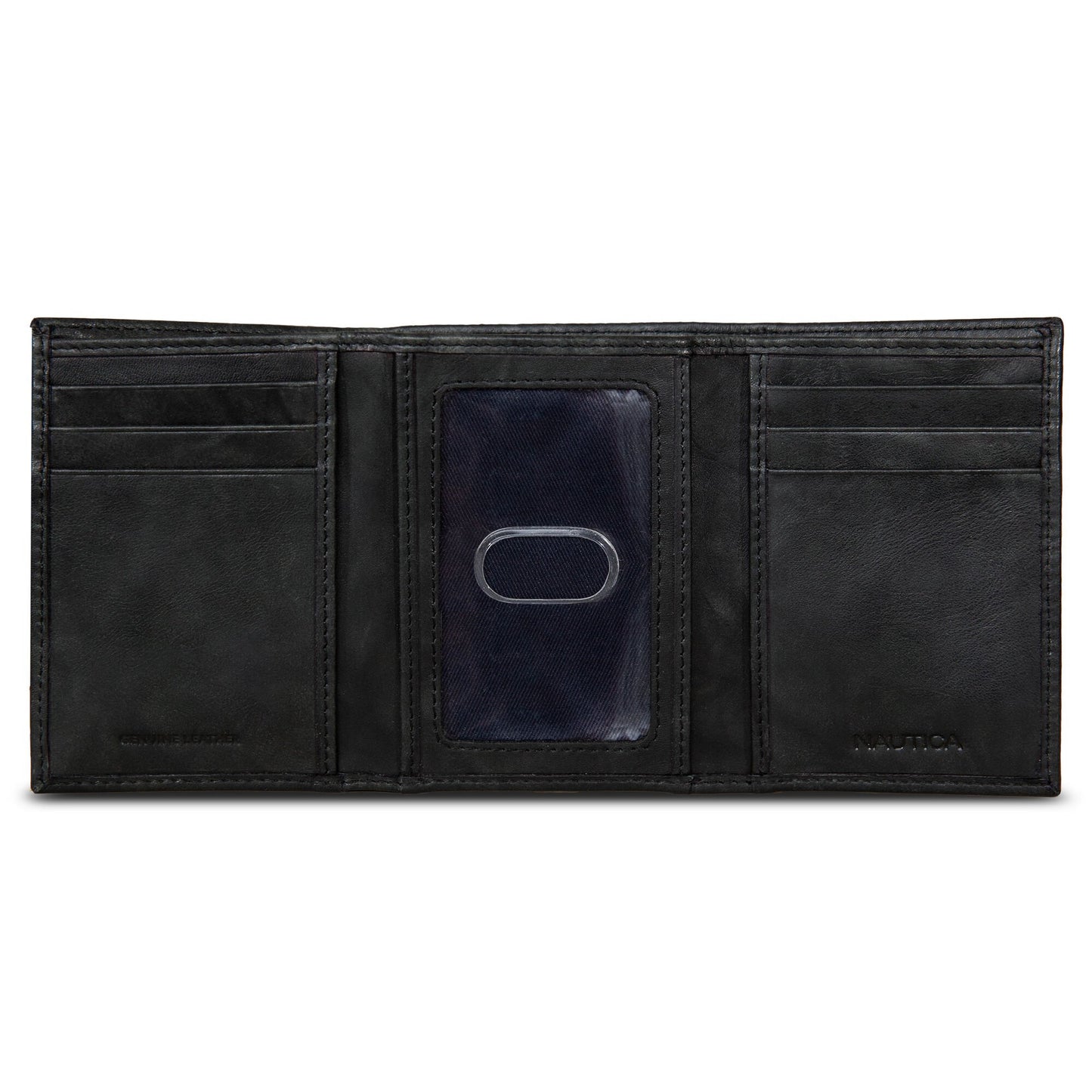 Cartera de caballero triple con logo de metal