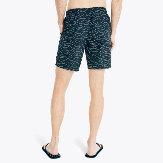 Traje de baño logo en olas tipo short 8" secado rápido