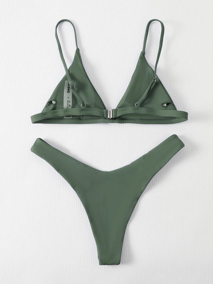 Traje de baño sólido unicolor