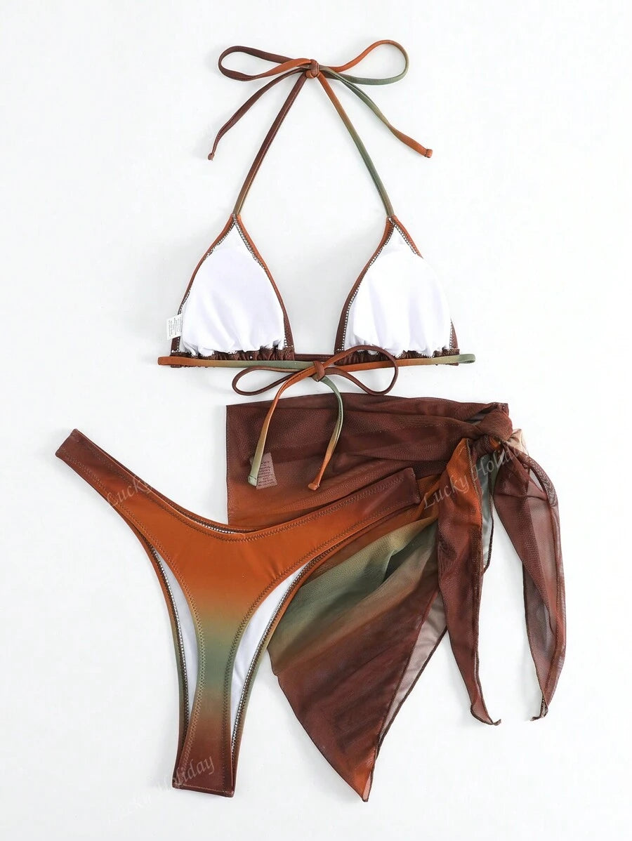 Traje de baño de bikini tie dye