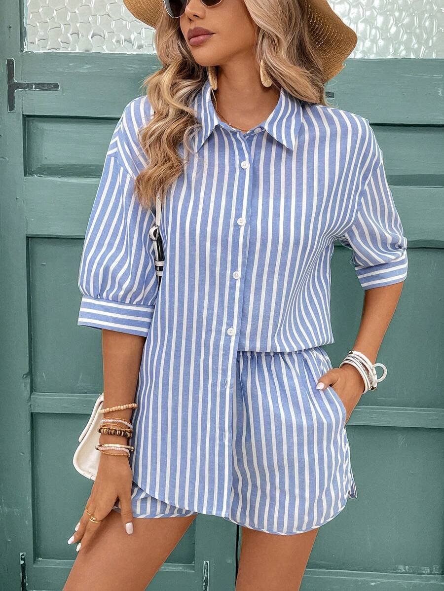 Conjunto con estampado de rayas