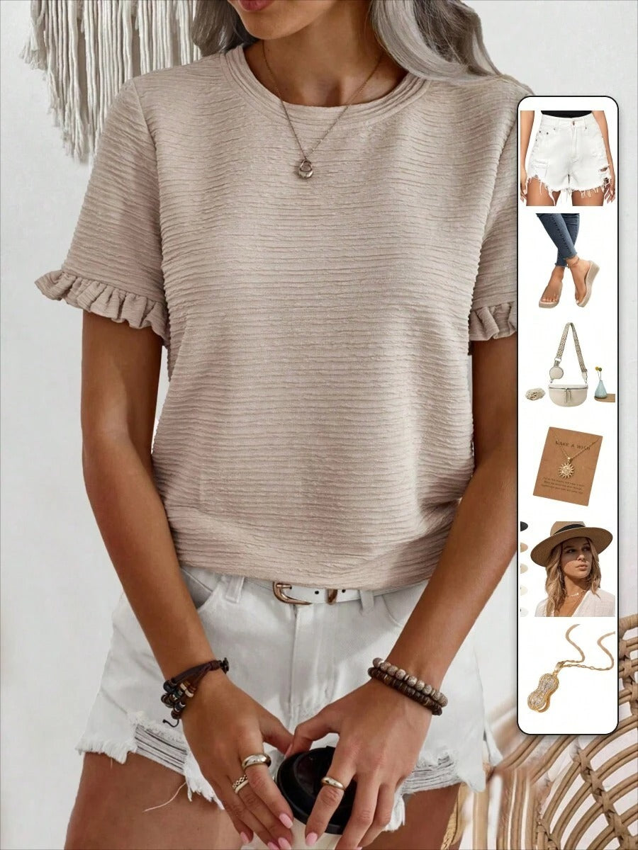 Camiseta con manga de volantes