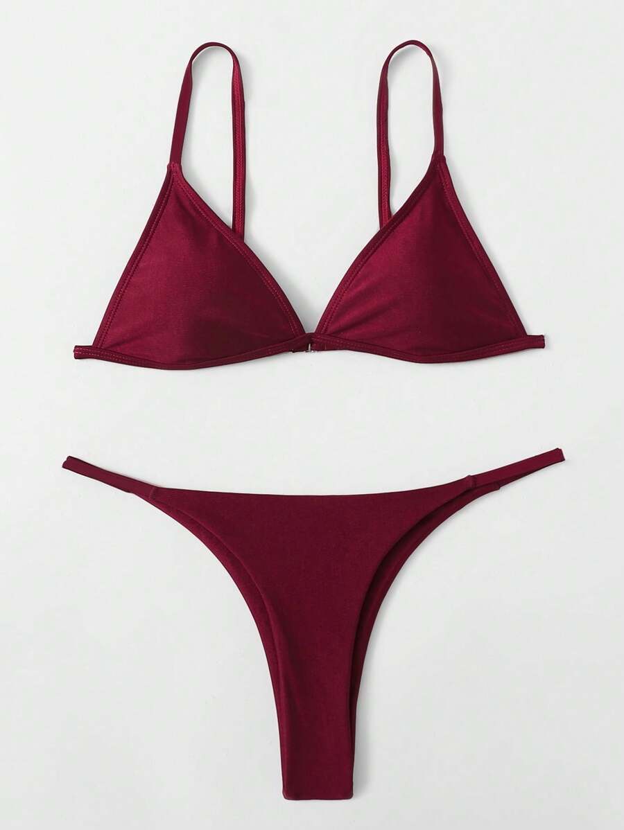 Traje de baño de bikini unicolor