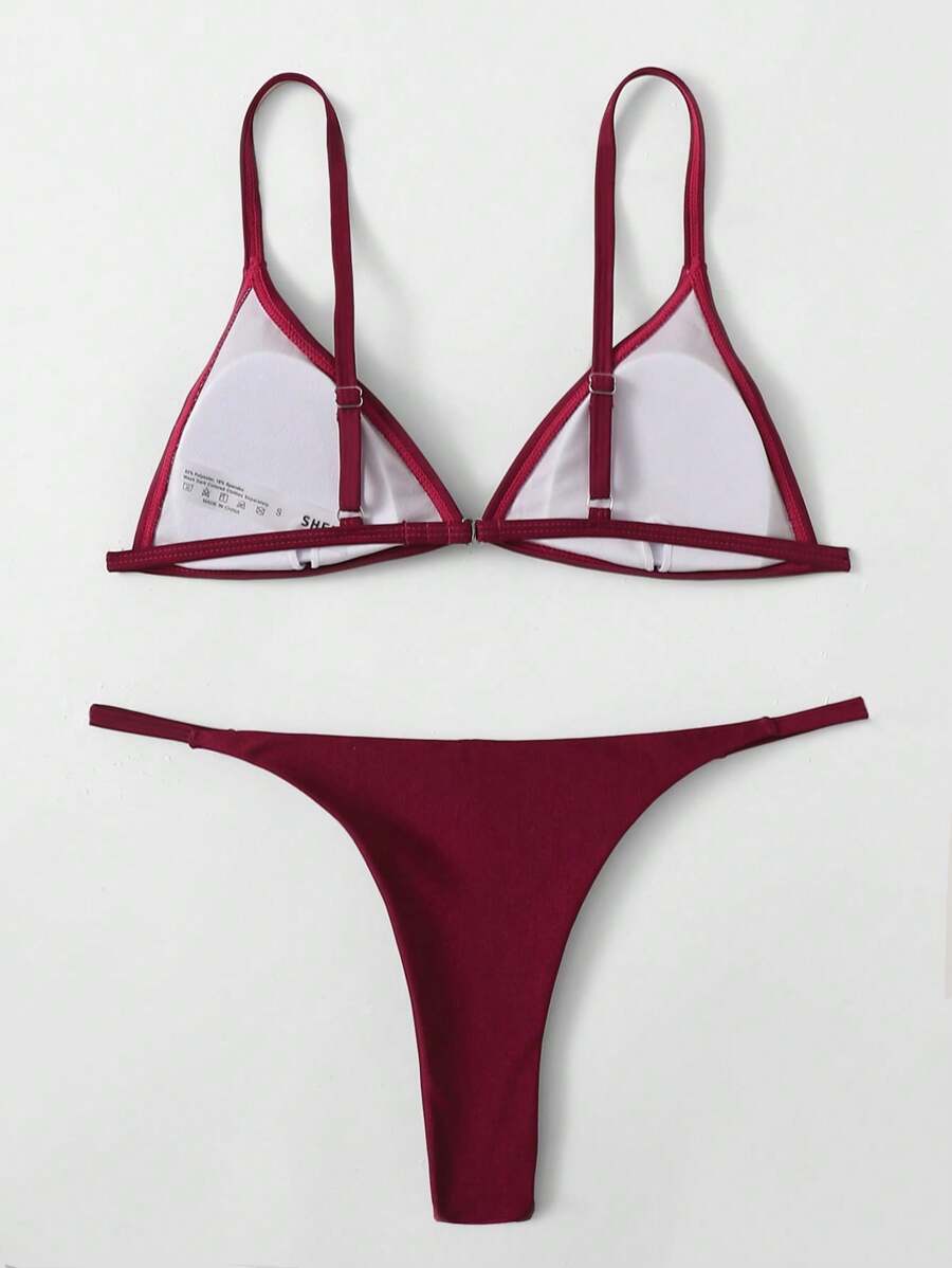 Traje de baño de bikini unicolor