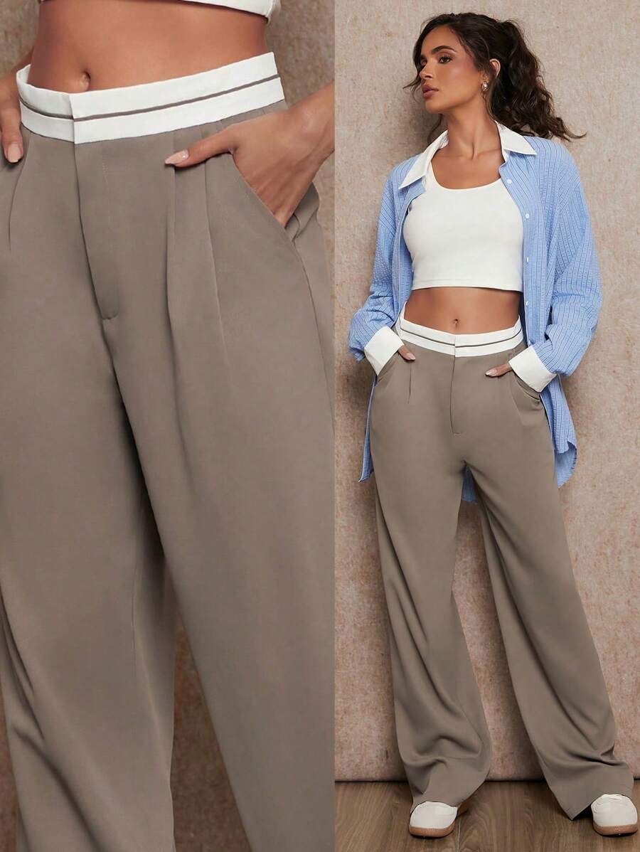 Pantalon casual con parche