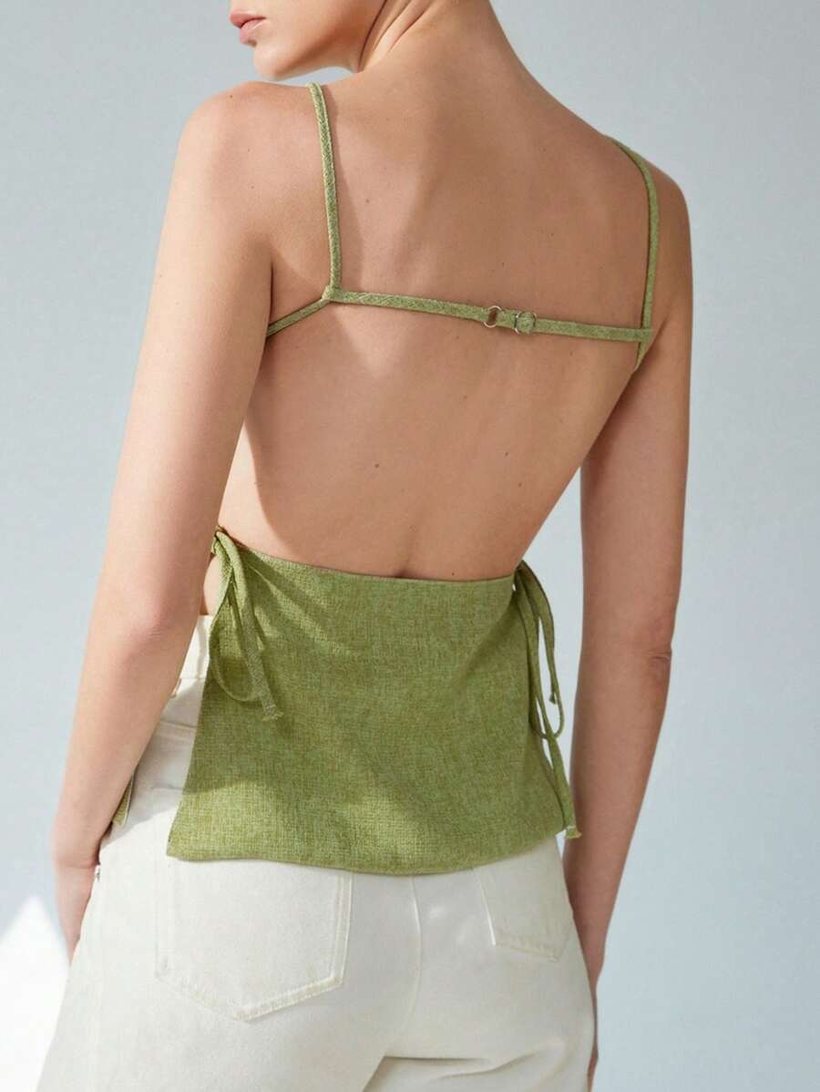 Top casual de espalda descubierta