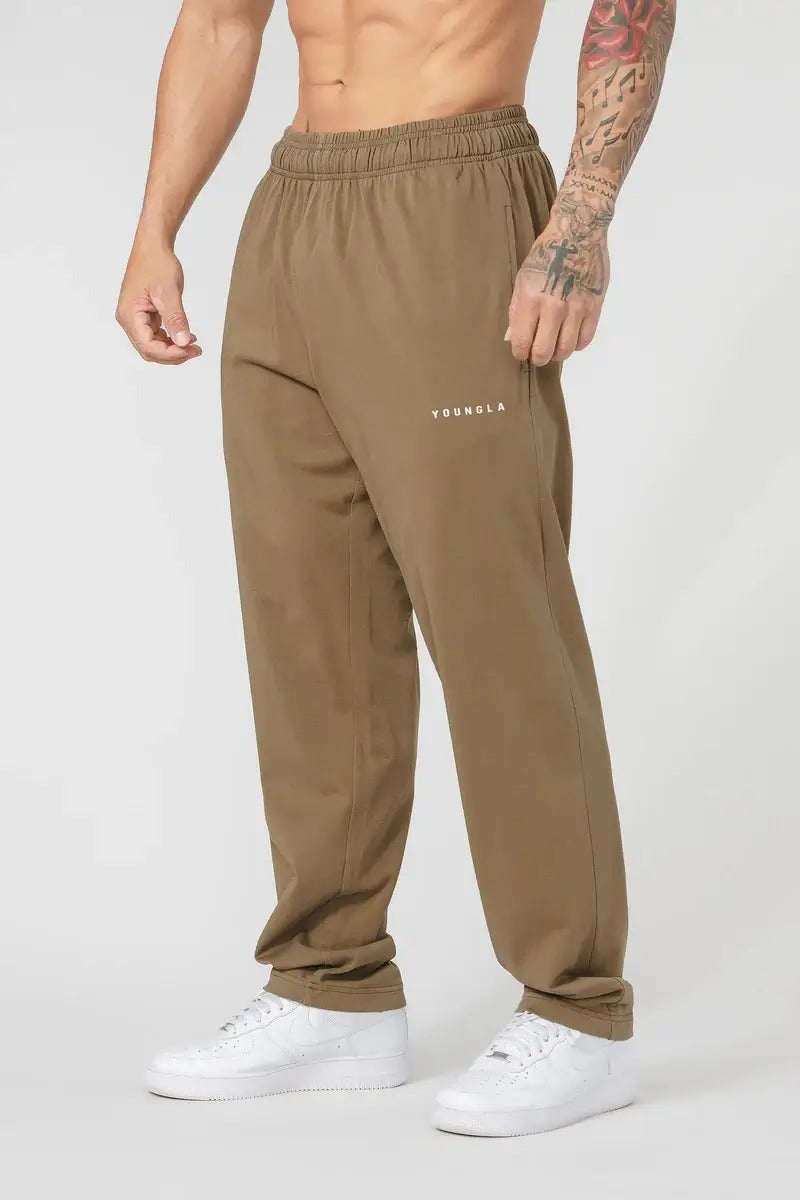 Pantalón de algodón holgado con logo bordado