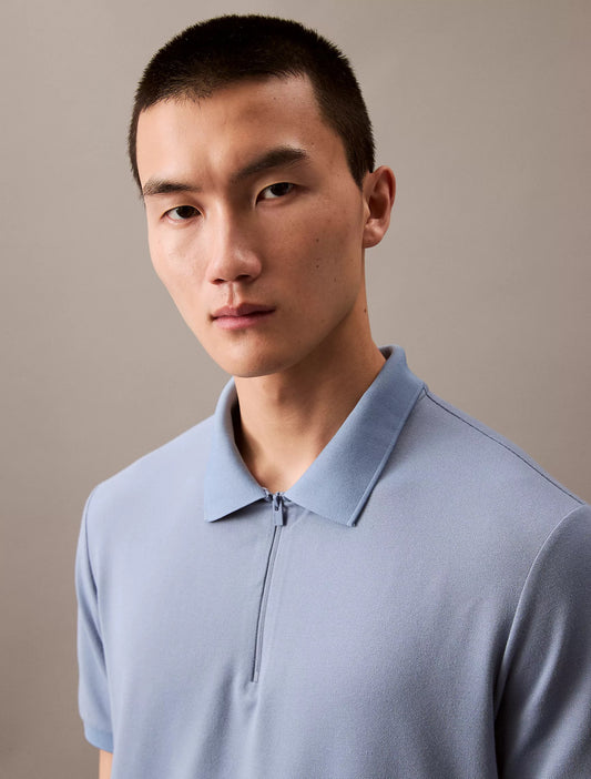 Chemise regular unicolor con cremallera