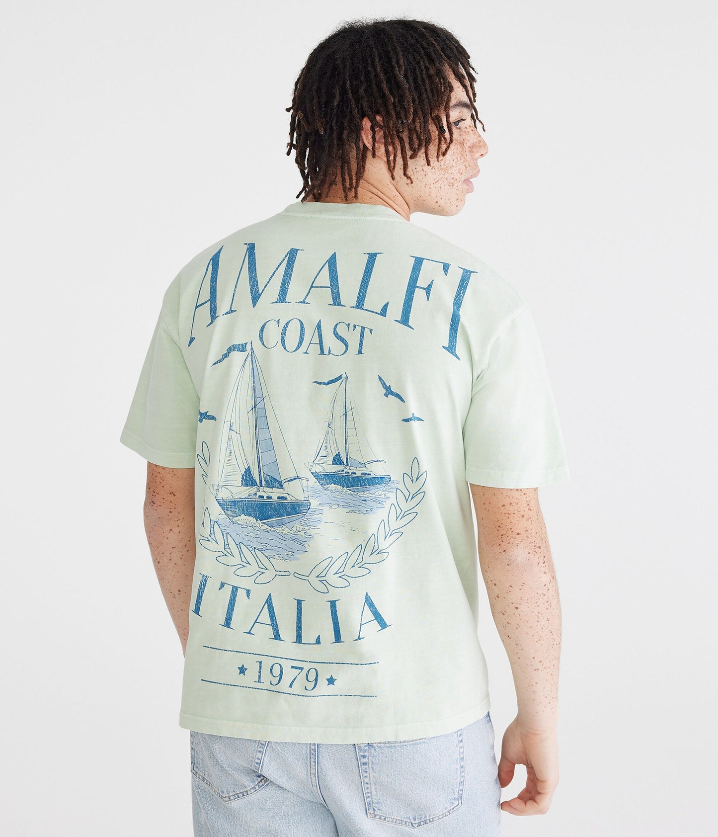 Franela cuello redondo con estampado de Amalfi