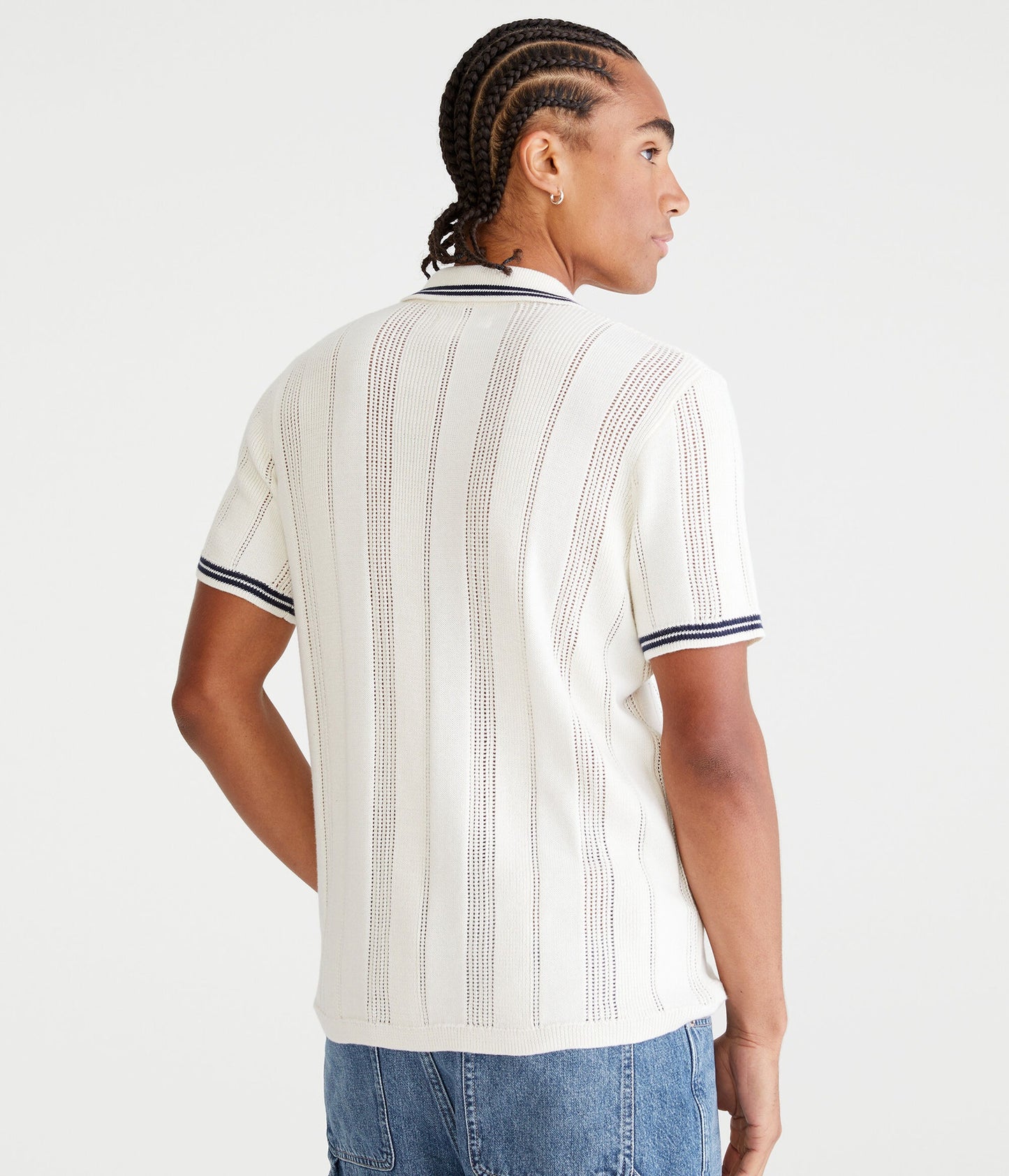 Chemise de suéter con tejido de puntos y ribete