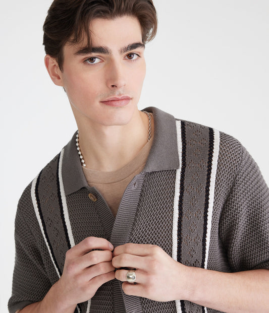 Camisa manga corta con tejido de puntos