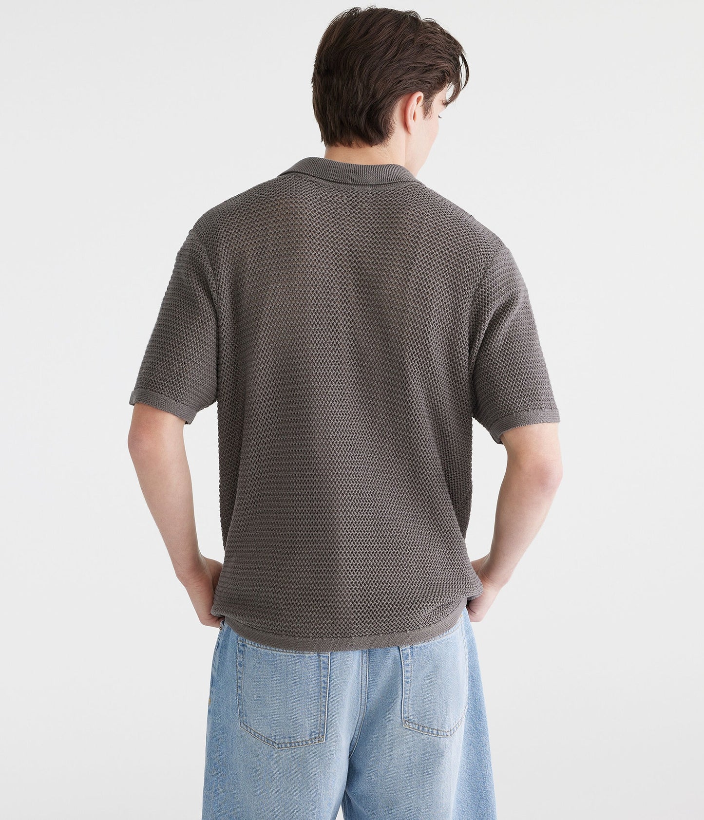 Camisa manga corta con tejido de puntos