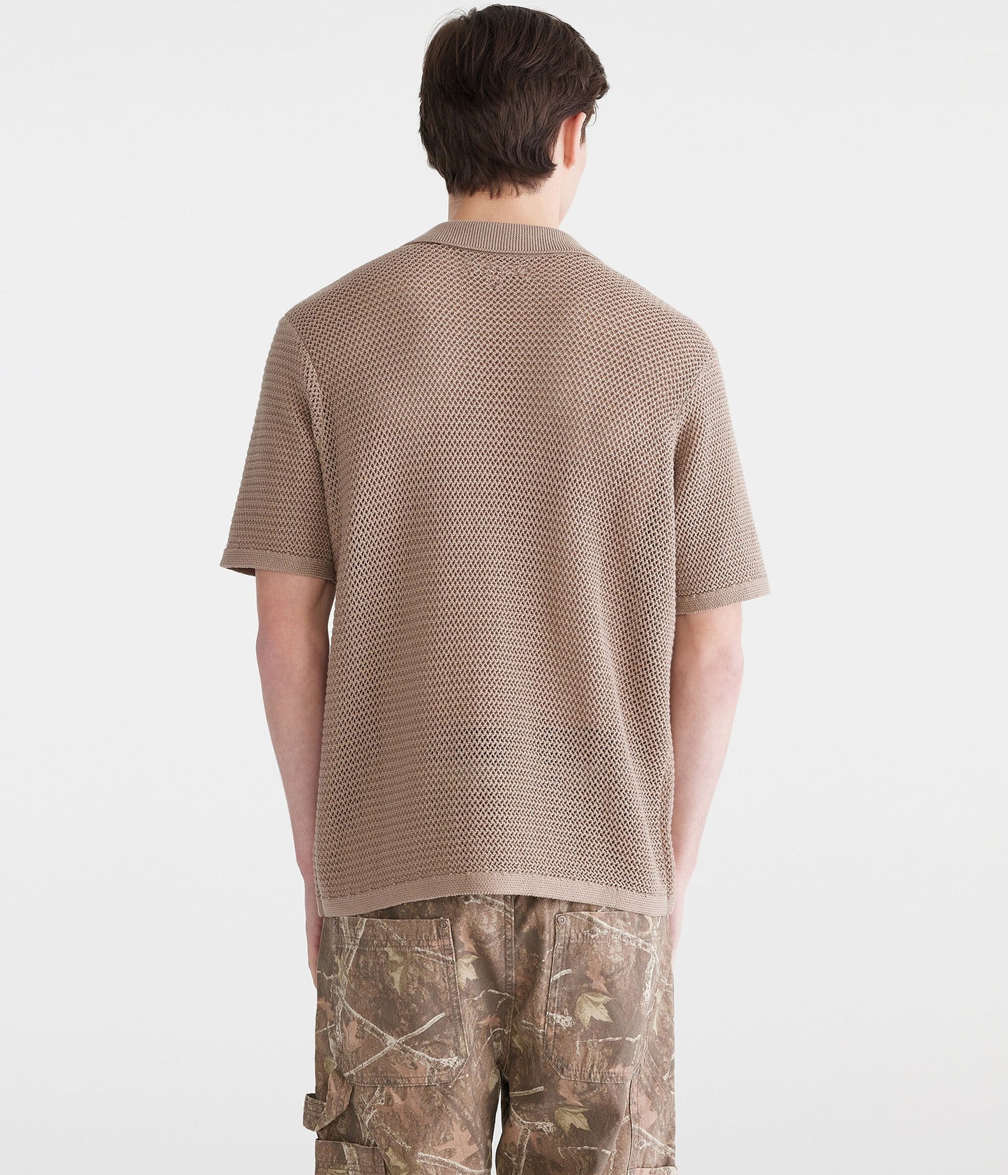 Camisa manga corta con tejido de puntos