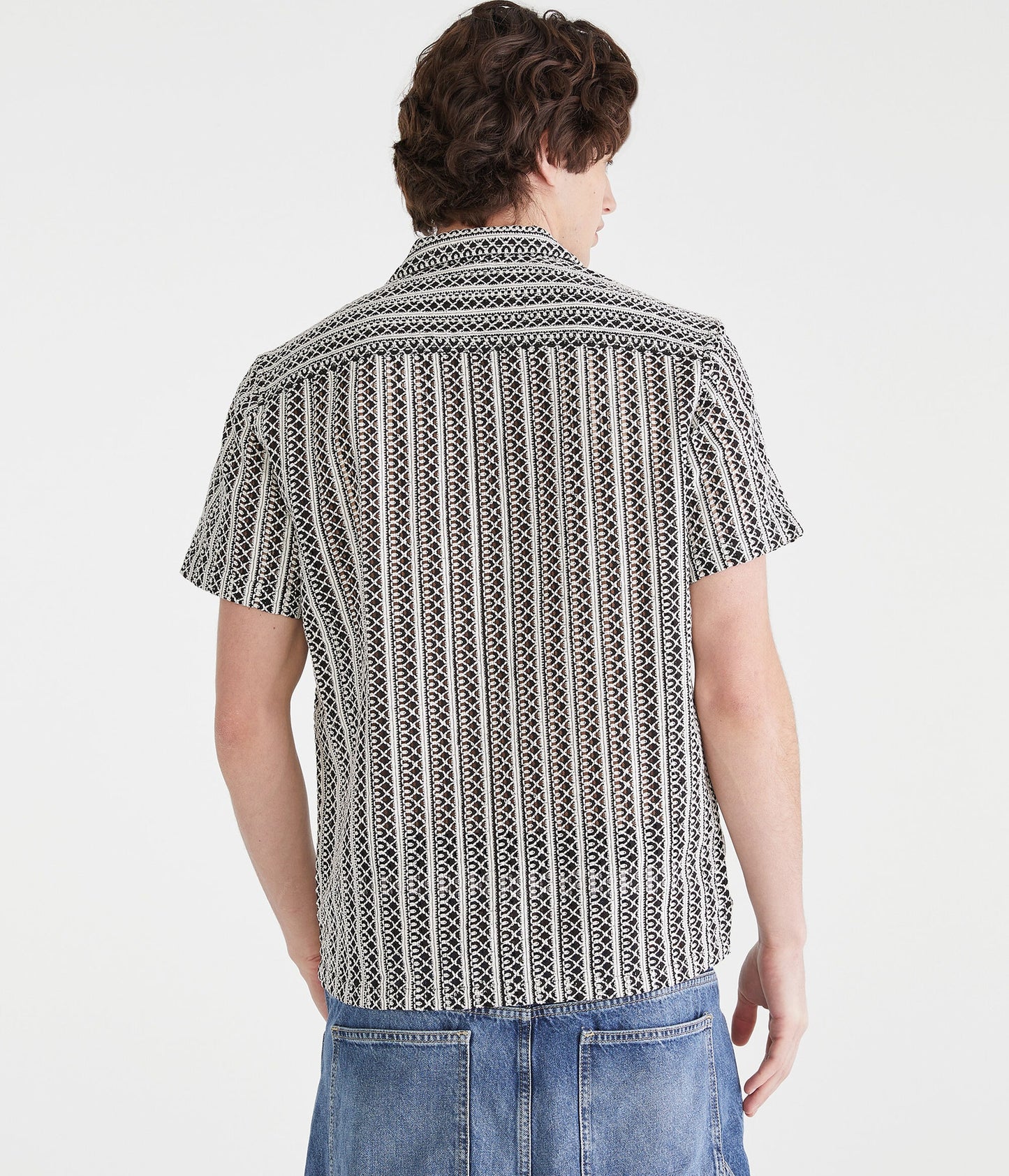 Camisa manga corta texturizada con rayas