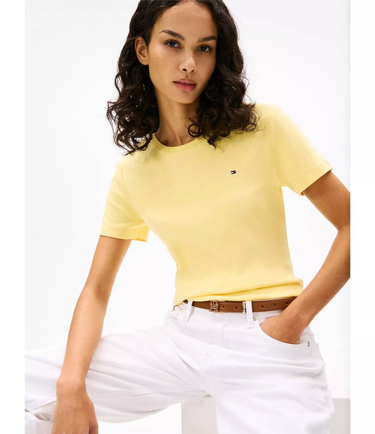 Franela cuello redondo unicolor con logo