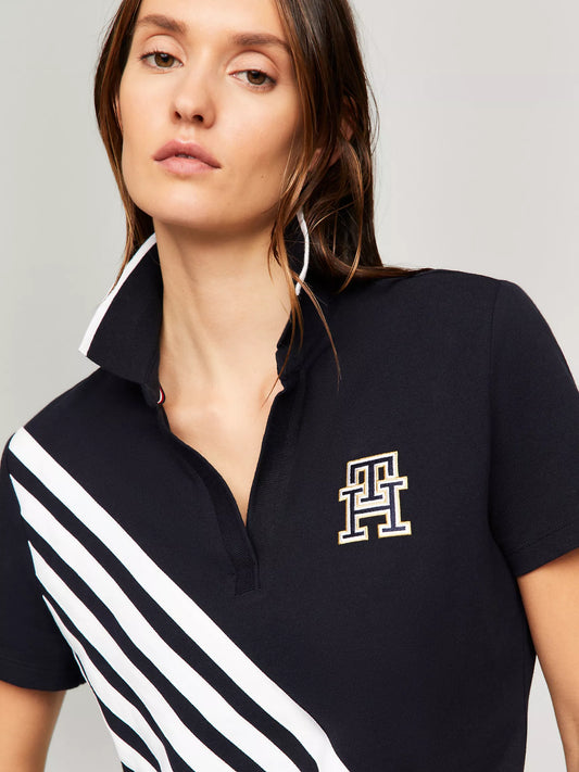 Chemise con franjas tipo banderin y logo