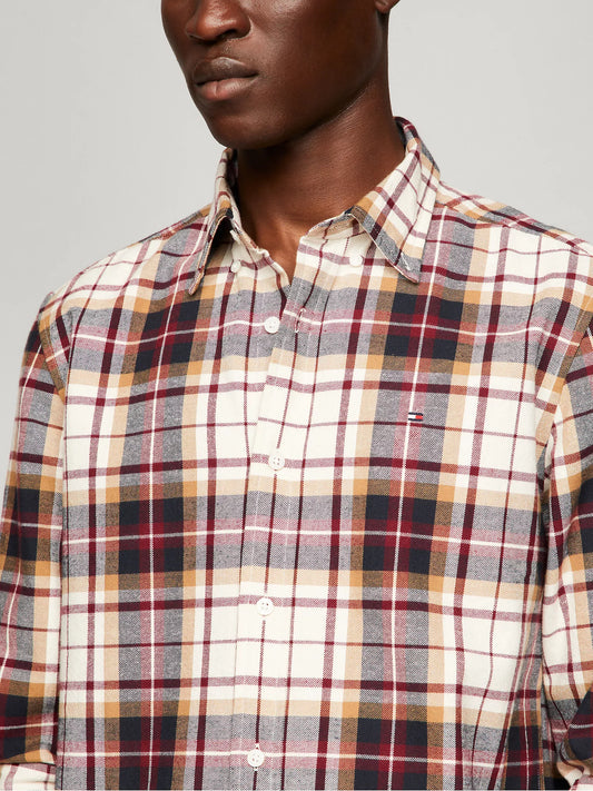 Camisa manga larga a cuadros con bloques de color