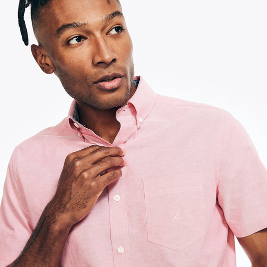 Camisa manga corta unicolor oxford