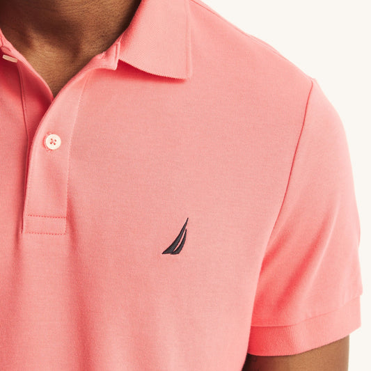 Chemise de algodón ajustada unicolor con logo