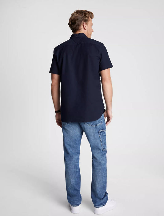 Camisa manga corta unicolor Oxford