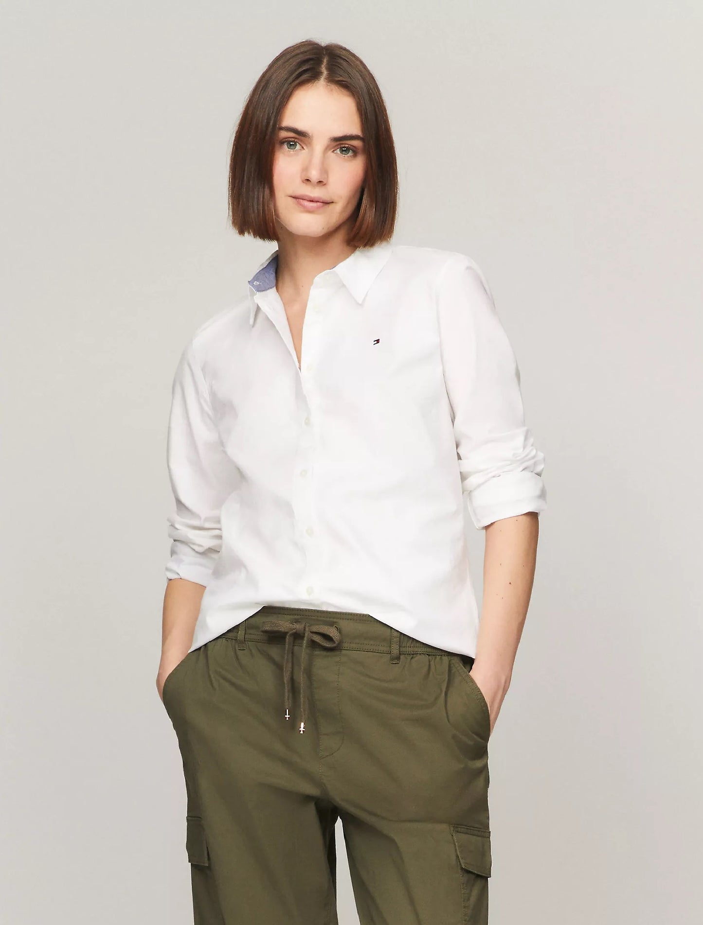 Camisa manga larga unicolor Oxford