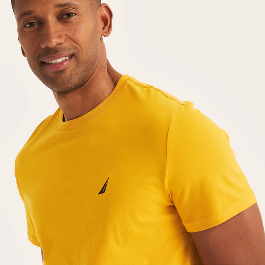 Franela cuello redondo unicolor con logo