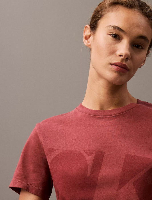 Franela cuello redondo con logo CK estampado