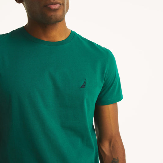 Franela cuello redondo unicolor con logo