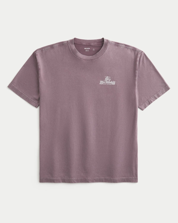 Franela cuello redondo holgada con estampado