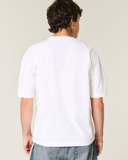 Franela holgada de cuello redondo corta