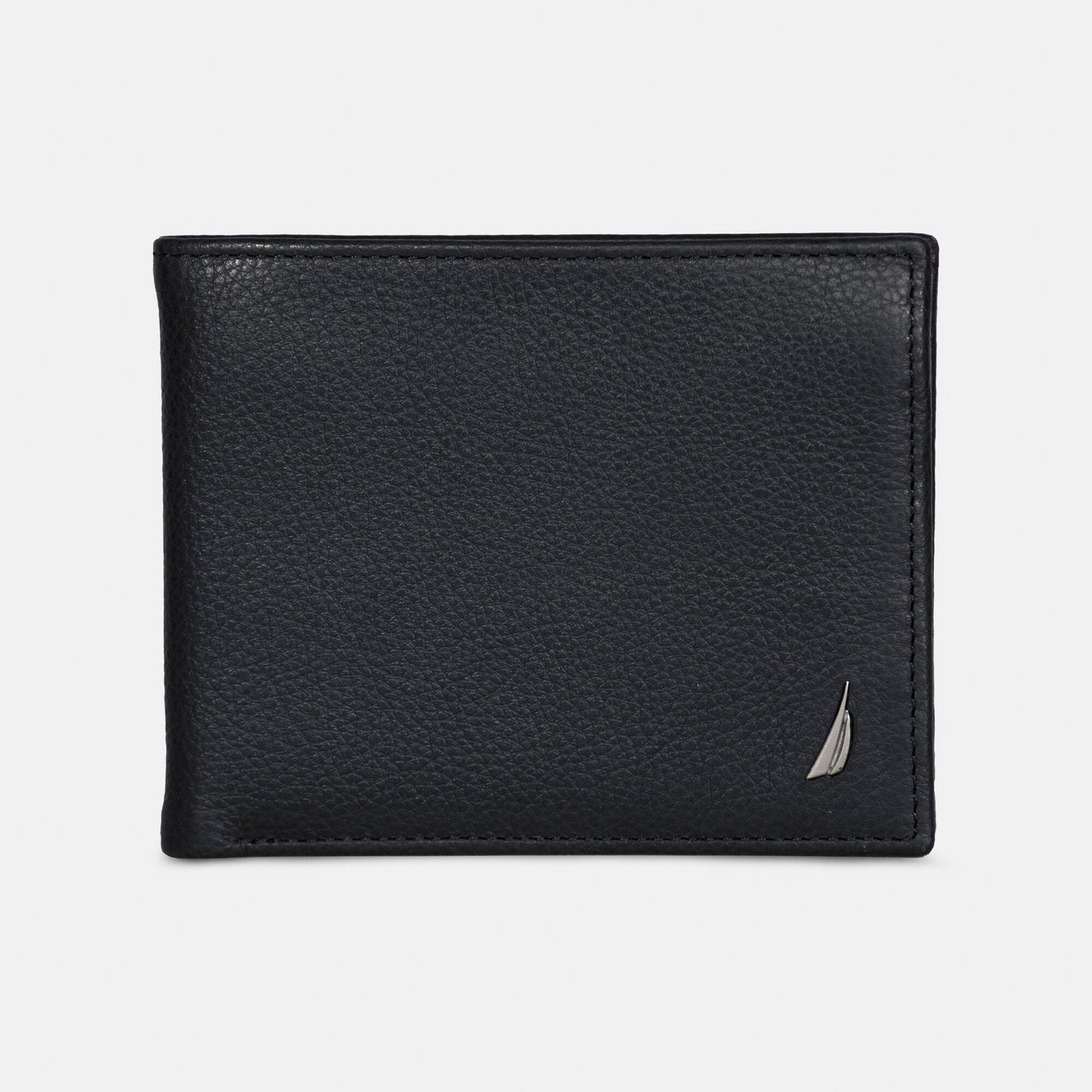 Cartera de caballero doble con logo de metal