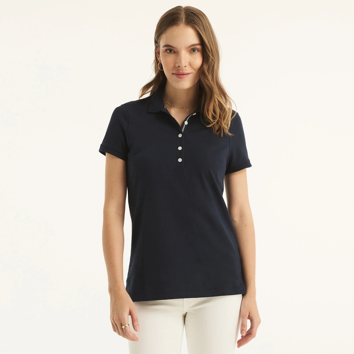 Chemise unicolor con logo y botones