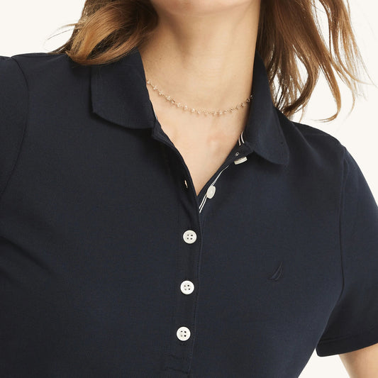 Chemise unicolor con logo y botones