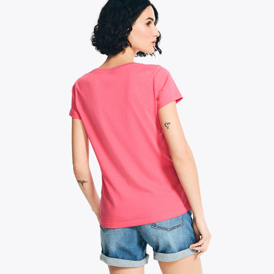 Franela cuello redondo con logo estampado